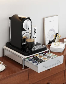 Estante multifuncional de gran capacidad para almacenar cápsulas de café - Organizador de portacápsulas para la cocina, oficina y hogar - Organizador de escritorio tipo deslizante para cafetería y accesorios del hogar - Multicolor - Ver 4