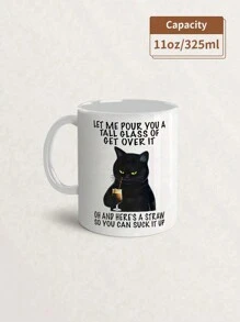 1 件 11 盎司/325 毫升可爱黑猫咖啡杯，陶瓷咖啡杯，让我检查我的水杯，夏季和冬季饮水器具，隔热，可重复使用，圣诞节，生日礼物，节日礼物，适合热饮或冷饮，非常适合果汁、牛奶、咖啡，适合送给他的礼物，有趣的杯子，感恩节，仅可手洗，所有季节和场合返校 - 彩色 - 查看 15