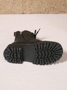 2025 Autunno/Inverno Nuove scarpe da donna, Stivali da donna caldi, Scarpe casual versatili alla moda per donna, Stivaletti in pelle, Stivaletti neri con lacci e cerniera laterale, Stivali classici - nero - Visualizzare 8