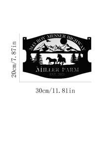 Decoración de pared personalizada de hierro forjado con logotipo de granja, vacas, caballos, cerdos, pollos, monograma personalizado para el hogar rústico. Decoración de pared personalizada con logotipo de granja, vacas, tractores, monograma para entrada, puerta principal y ambientación de regalo para familia, amigos, fiestas, graduación - Negro - Ver 14