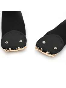 1 chiếc váy liền thân bằng da PU màu trơn thanh lịch, thời trang dành cho nữ, phù hợp để mặc quanh năm - Thắt lưng đàn hồi - Xem 5