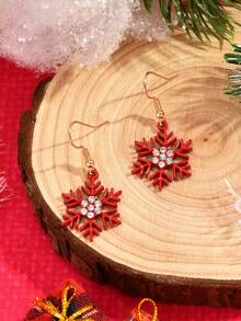 10 件/套时尚雪花吊饰耳环，简约百搭的女士日常佩戴圣诞珠宝 - 十個雪花耳環 - 查看 7