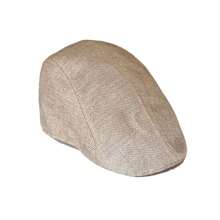 1pc Beret Hat For British Style Boy, Spring & Autumn Casual Linen Baseball Cap - Grey - View 4