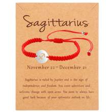1 pieza Pulsera unisex con de los 12 signos del zodíaco, hecha a mano de acero inoxidable trenzado, de moda