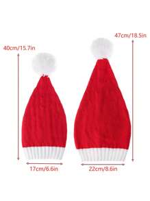 Wool Knitted Christmas Hat, Red And White Striped Christmas Hat, Autumn And Winter Knitted Warm Hat, Christmas Knitted Hat, Cold Warm, Holiday Dress Best Gifts Birthday Home Decor Christmas Decorations Room Decor