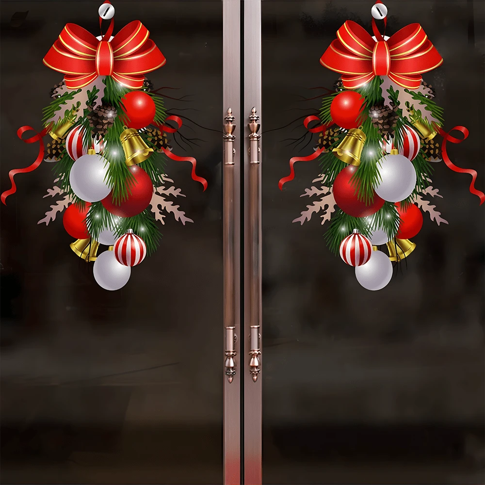 2 adesivos de parede para janela, decorações de videira suspensas, removíveis e removíveis, decorações de janela de Natal, feriado, inverno, feliz ano novo, adesivos, decalque de parede, decalque de vinil para decoração de casa, itens de decoração de primavera renovam sua casa, adesivos de decoração Rama