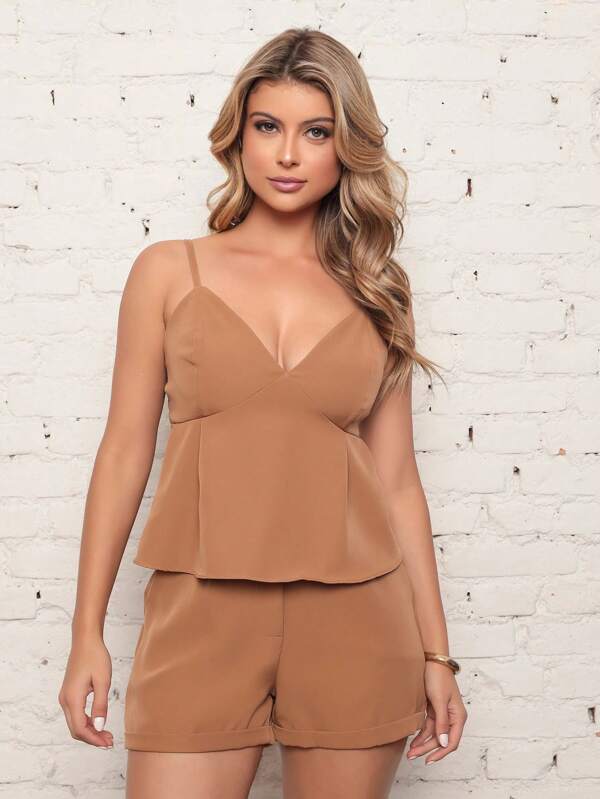 conjunto top e short moda feminina