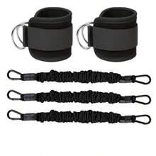 5pcs/1pc Ankle Resistance Bands, Fitness Ankle Straps, Leg & Glute Training Resistance Bands, Fitness Accessories Ankle Wraps - Black - View 10
