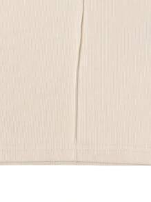 Women's Square Neck Shaping Bodysuit & High Waist Wide Leg Pockets Trousers Co-Ord,Short Sleeve Shapewear,Two-Piece Outfit For Womenswear - 米色 - 查看 6