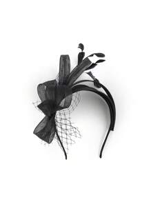 1pc Fascinators Headband With Feather, Women's Tea Party Hat For Kentucky Derby, Cocktail, Wedding, Fancy Dress Party, Tiny Hats, Mini Cap