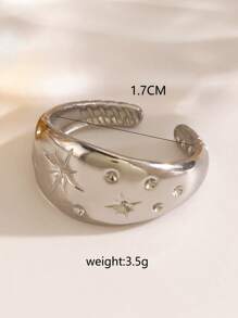 Ring1pc Anel de textura radiante de estrela de aço inoxidável moderno e personalizado