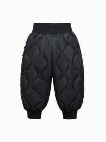 mini bala Boys' Girls' Pants 2024 Autumn/Winter New High Waist Long Pants - Black - View 5