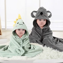 2 pièces Serviette de bain bébé, couverture à capuche visage animal unisexe pour bébé, pèlerine bébé design animal unique super douce, peignoirs de bain nouveau-nés pour toutes les saisons, serviettes de bain en polaire de dessin animé pour tout-petits