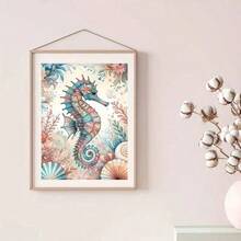 1 套海马图案 5D 钻石画套件 - 海洋主题马赛克钻石艺术手工 DIY 钻石画十字绣，独特的生日友谊惊喜艺术礼物，适用于客厅、卧室、办公室、墙壁装饰，无框 - 彩色 - 查看 2