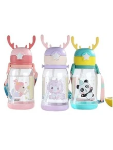 Colorful Animal Children's Bottle 600ml Elk Silicone Spout Immediate Shipping - 彩色 - 查看 1
