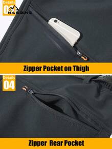 KEFITEVD Quần trượt tuyết nam giữ nhiệt, lót bông mềm mại, thích hợp cho leo núi, cắm trại và các hoạt động thể thao ngoài trời. - Màu xám đen - Xem 6