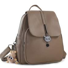 Backpack New Style Fashion Versatile Backpack High Quality Work Travel Bag With Pendant - 卡其色 - 查看 1
