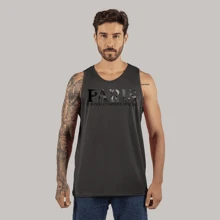 Paris Surprass Comfortable Printed Training Tank Top For Running - 深灰色 - 查看 1