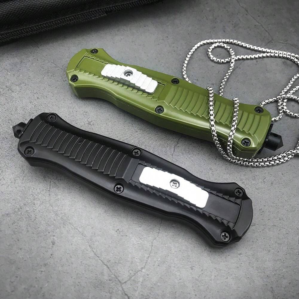 Small 3300 440C Blade Pocket Knife Outdoor Survival EDC Tool Zinc Alloy