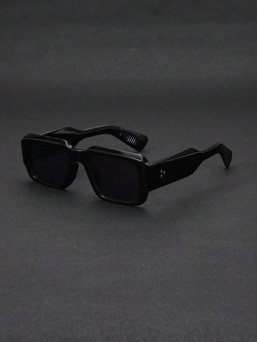 1/2/2/4 Pairs Men Square Rivet Minimalist Fashion Fashion Glasses, Suitable For Daily Driving, Stage Performance, Party, Travel