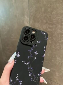 Transparent Pink Plum Blossom Bouquet Anti-Fall Phone Case Compatible With Apple Phones, With Beaded Flower Pendant And Cord, Compatible Model: 14promax/13/15/Ins12/12pro/11, - Clear - View 6