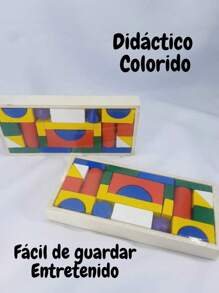 Small Educational Wooden Blocks - Multicolor - View 2