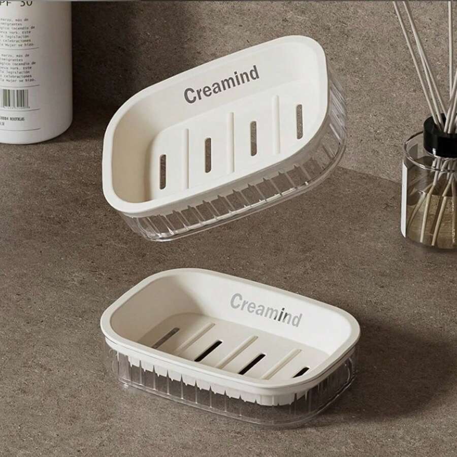 Minimalist Soap Dish With Drainage, Dual Layer Bathroom Soap Case