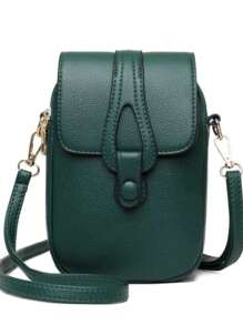 New Stylish Women Shoulder Cell Phone Bag, FASHION SHOPE - Green - View 1