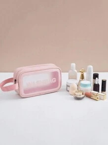 3pcs/1pc Summer Travel Toiletry Bag, PVC Waterproof Cosmetic Bag, Large Capacity Travel Organizer Bag For Cosmetics, Makeup, Toiletries, Suitable For Men & Women, Transparent Matte Makeup Bag, Swimming Bag, Travel Pouch, Makeup Bag, Makeup Case, Lipstick, Brushes, Skincare, Phone, Coins, Small Items, Suitable For Home, Gifts, Holidays, Halloween, Christmas, Multi-Purpose Use, Gift For Girlfriend, Gift For Women, Girls