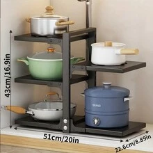 1 cái Giá để nồi và chảo cho tủ, Giá để nồi có thể điều chỉnh cho dưới tủ, Giá để nồi để sắp xếp & lưu trữ, Giá để nắp nồi chống gỉ - Nhiều màu - Xem 2