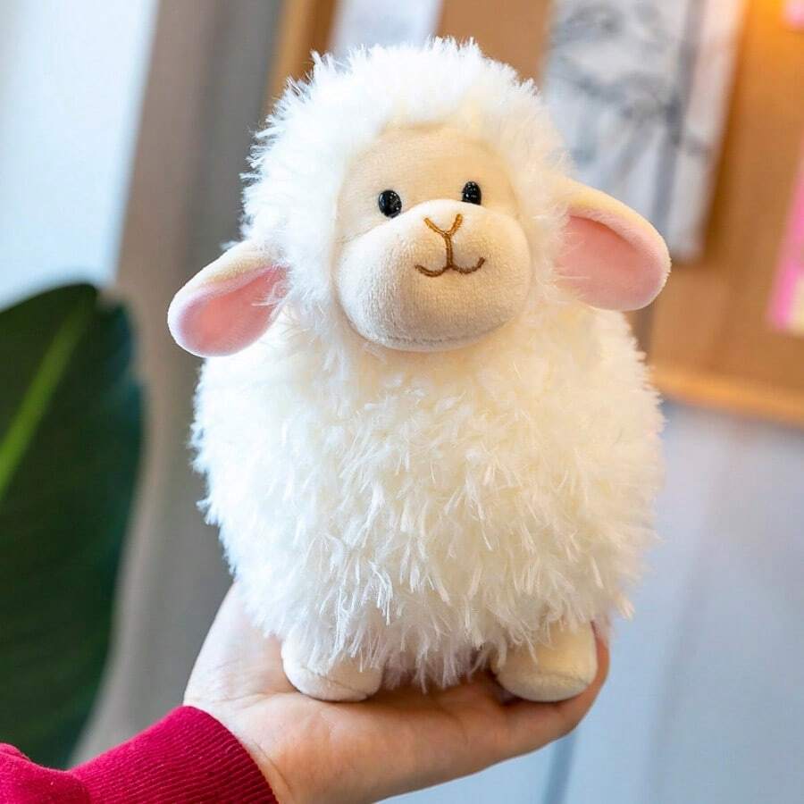 Nuevo y lindo juguete de peluche de oveja pequeña simulada, muñeco de trapo de oveja rizada, juguete de peluche, regalo de cumpleaños, almohada - Multicolor - Ver 1