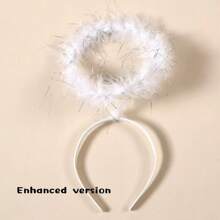 Creative Angel Feather Wings, Fairy Stick, Headband 3pcs/Set Toy Set, Christmas/Halloween/Thanksgiving/Birthday Gift [Partial Details With Random Colors](Artificial Feather)