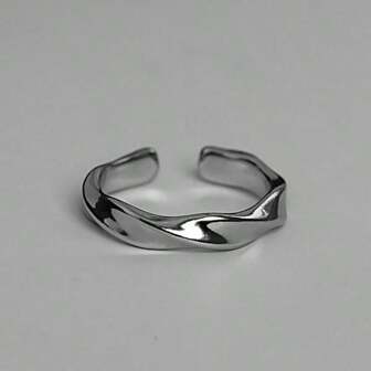 2 stuks minimalistische Mobius-ring, unieke mode-ringen voor mannen en vrouwen, chique, elegant cadeau voor Kerstmis, Nieuwjaar en Valentijnsdag