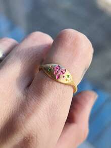 1 chiếc nhẫn thời trang bằng thép titan nhiều màu có thể điều chỉnh kích thước, thích hợp cho tiệc tùng, quà tặng và đeo hàng ngày - Nhiều màu - Xem 5