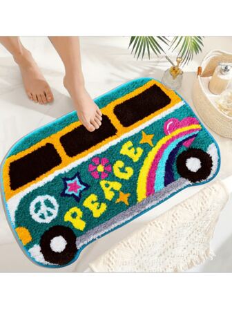 Bathroom Floor Mat, Cartoon Car Home Floor Mat, Living Floor Mat, Bathroom Floor Mat, Imitation Cashmere Carpet, Bathroom Door Absorbent Anti Slip Foot Mat, Wear-Resistant, Dirt Resistant And Easy To Maintain Gifts Birthday Graduation