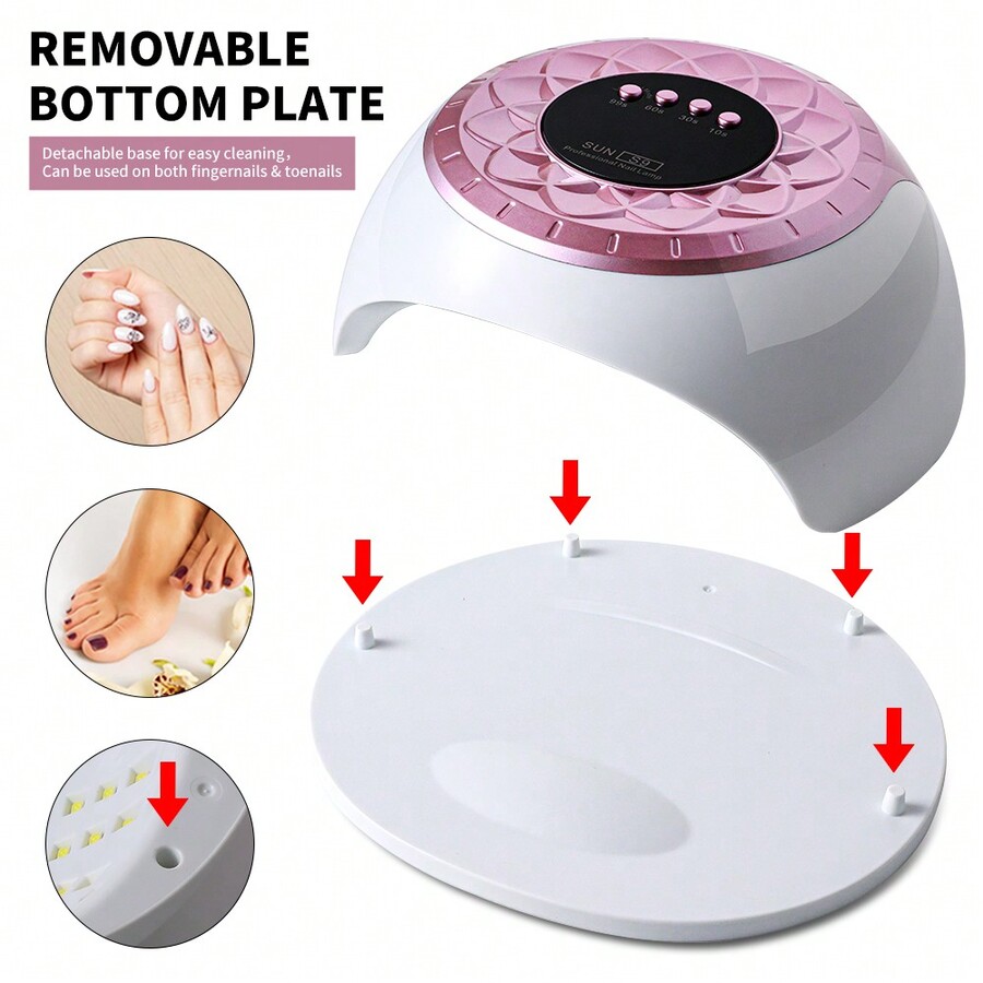 UV LED Nail Lamp, Professional 57LED Gel Polish Curing Light With Auto