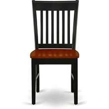 The 5-Piece Lunch Box Includes An Oval Dining Table With Butterfly Leaves And 4 Kitchen Chairs, 42x60 Inches, Black And Cherry - KENO5-BCH-W - 查看 7