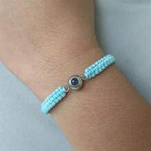 Custom Photo Projection Bracelet Braided Rope Picture Inside Bracelet Gifts For Him Birthday Gifts