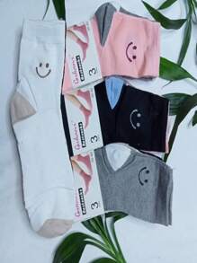 Kit 1 Pares Meias Feminina Coloridas - Cano Alto - Multicolorido - Visão 6