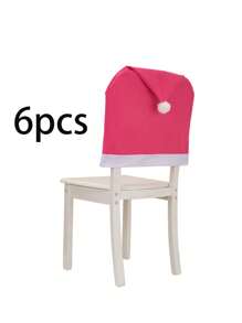 2/4/6 Pcs Santa Hat Chair Covers - Classic Polyester Blend Christmas Chair Slipcovers With Elastic Band, Machine Washable For Holiday Home Decor, Christmas Dining Table Decoration - Multicolor - View 18