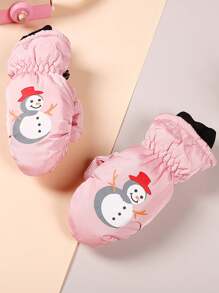Children Snowman Pattern Ski Gloves Kids Mittens Stylish & Functional Kids Gloves Keep Hands Warm & Enhances Grips Top Quality, For Christmas - 1Pair - View 12