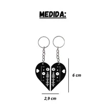 Custom Spotify Name Black Acrylic Keychain - Engraved Memories - Kit 2 Half Heart - Xem 3