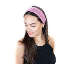 Wide Braid Headband Comfortable Without ElasticelegantFabricTurban Mesh Scarf Headband Chemotherapy Alopecia Health Elegant Beauty Comfort Quality Fashion Feminine Accessories Oncological Headband Braid Cooking  Chef Closed Hat Various Colors For Bald Head Onco Cool Comfortable And Modern - 藕粉色 - 查看 1