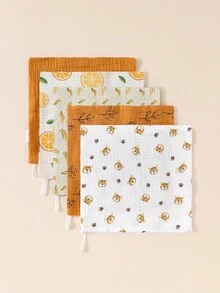 5件装婴儿纱布手巾，擦嘴喂奶围兜 - 彩色 - 查看 2