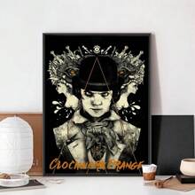 1pc Wall Arts Posters Frameless Clockwork Orange Poster Frameless Poster Kraft Club Bar Paper Retro Poster Wall Art Painting Bedroom Learning Pop,Canvas