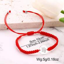 1 pieza Pulsera unisex con de los 12 signos del zodíaco, hecha a mano de acero inoxidable trenzado, de moda