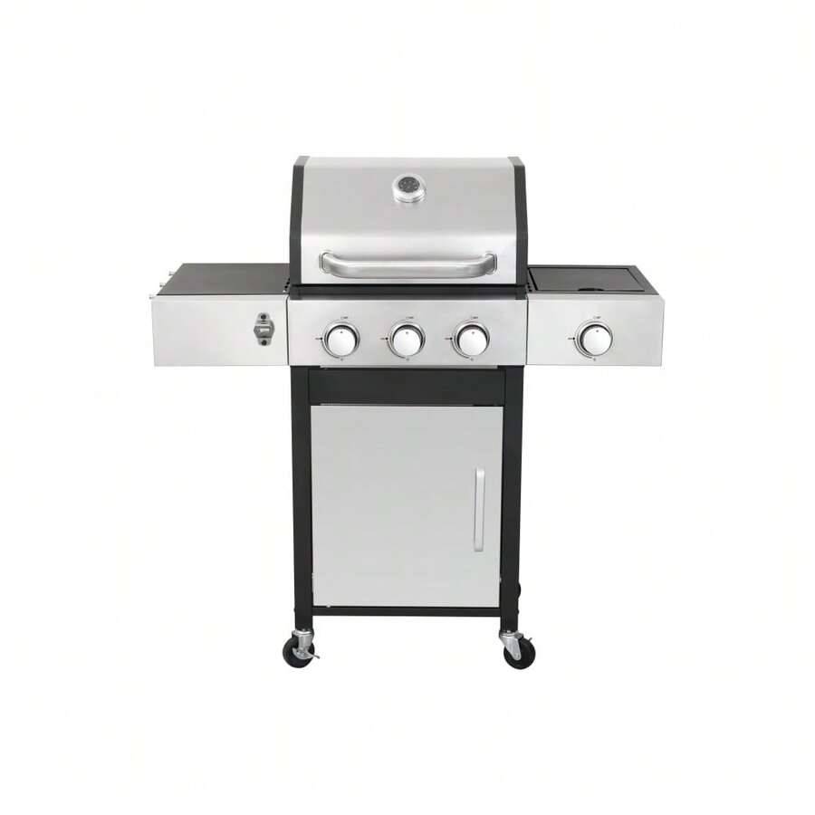 3Burner Propane Gas BBQ Grill With Side Burner, 37230BTU Output With
