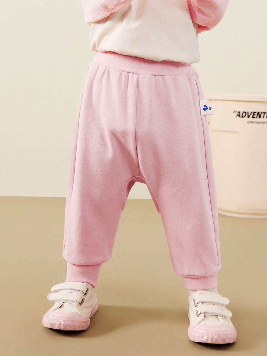 mini bala Quần dài bảo vệ bụng lưng cao cho bé gái Unisex 2024 - hồng - Xem 1