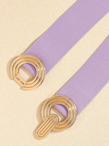 1 Peça Cinto Elástico com Fivela de Metal da Moda, Decoração para Vestido e Camisa no Verão, Escola no Outono, Outono, Halloween - Roxo - Visão 7