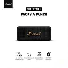 Marshall Emberton 2 便携式无线扬声器 IP67 防水扬声器 免提麦克风扬声器 蓝牙低音 适用于 IOS/Android/PC 电池续航时间 30 小时